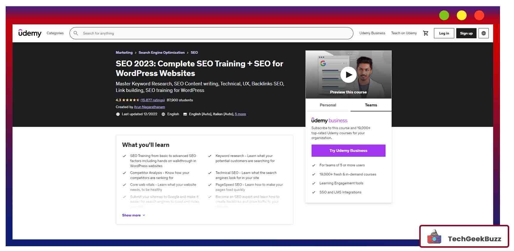 SEO 2022: Complete SEO Training + SEO for WordPress Websites