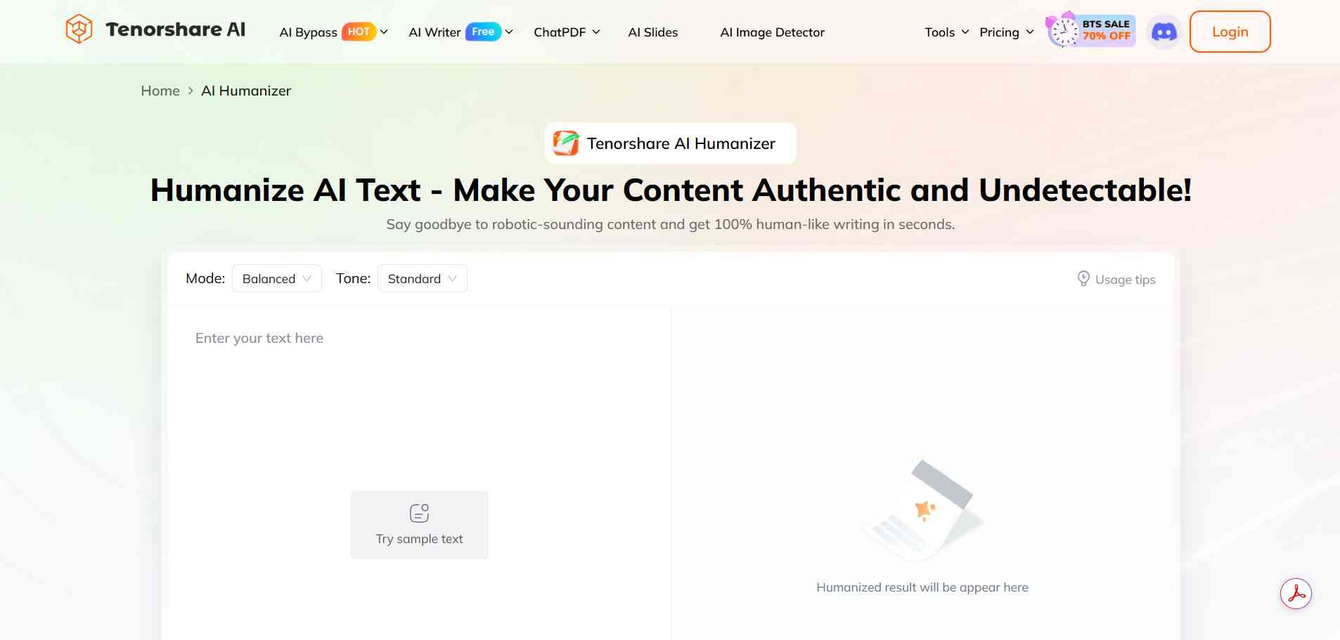 Tenorshare AI Bypass Humanizer